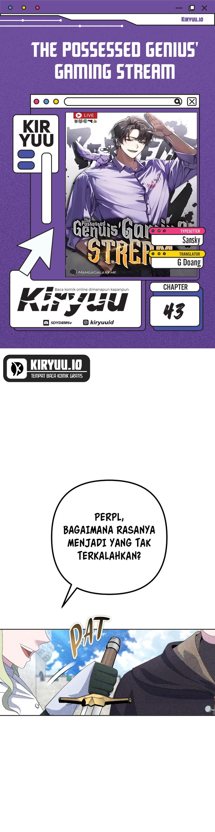 The Possessed Genius Gaming Stream Chapter 43 Bahasa Indonesia