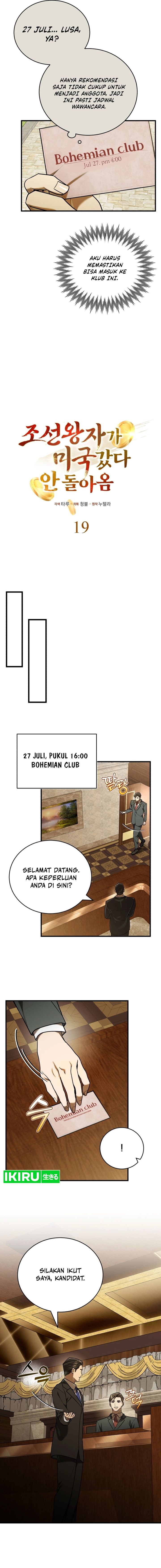 The Prince of Joseon: A One-Way Journey to America Chapter 19 Bahasa Indonesia