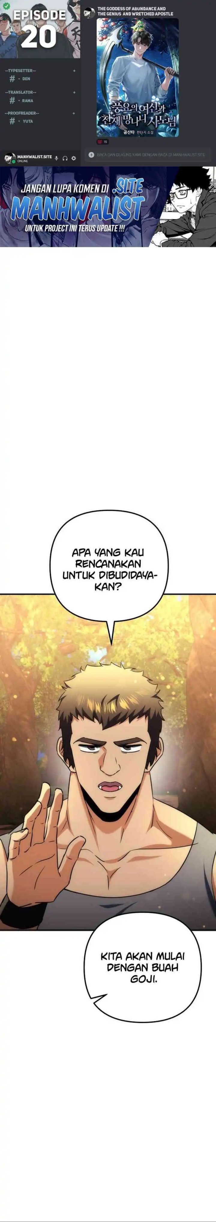 The Rebellious Apostle of the Harvest Goddess Chapter 20 Bahasa Indonesia