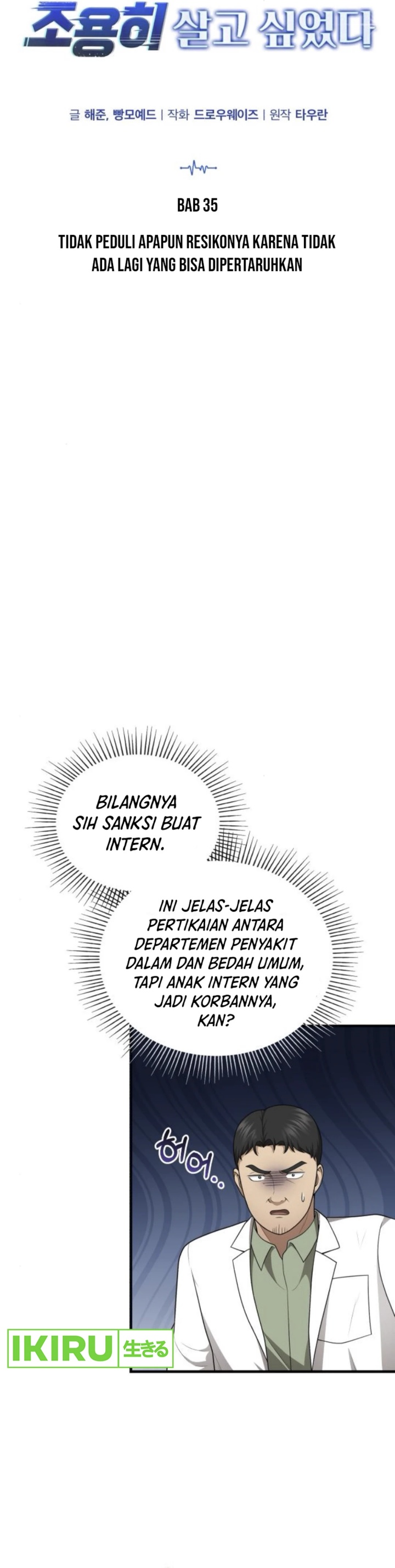 The Regressed Doctor Just Wanted to Live Quietly Chapter 35 Bahasa Indonesia