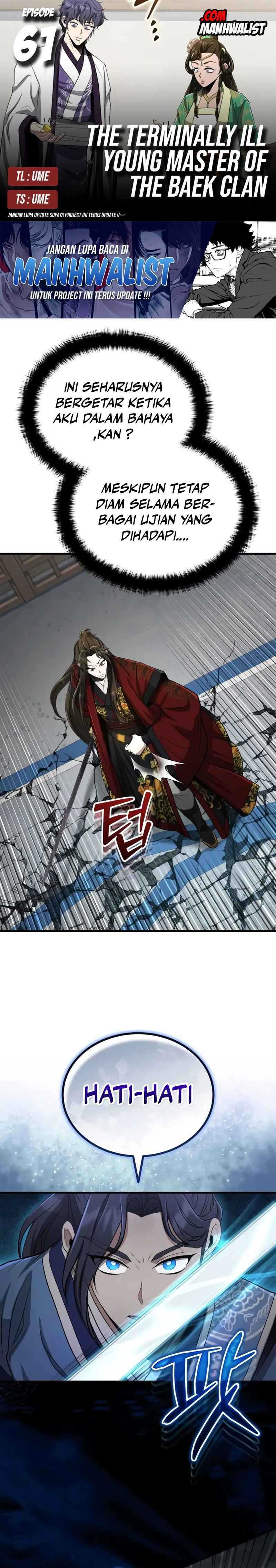 The Terminally Ill Young Master of the Baek Clan Chapter 61 Bahasa Indonesia