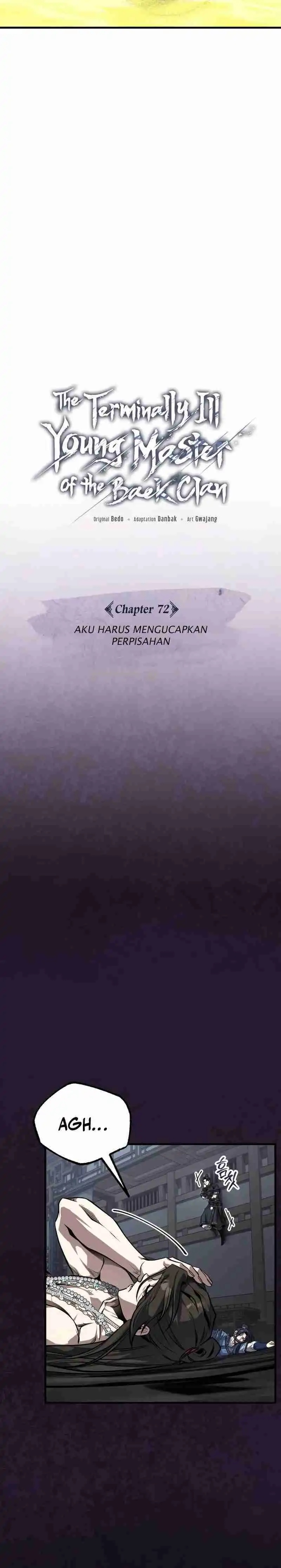 The Terminally Ill Young Master of the Baek Clan Chapter 72 Bahasa Indonesia