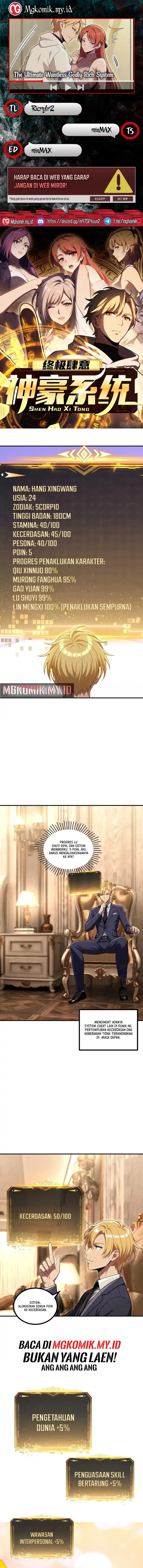 The Ultimate Wantless Godly Rich System Chapter 74 Bahasa Indonesia
