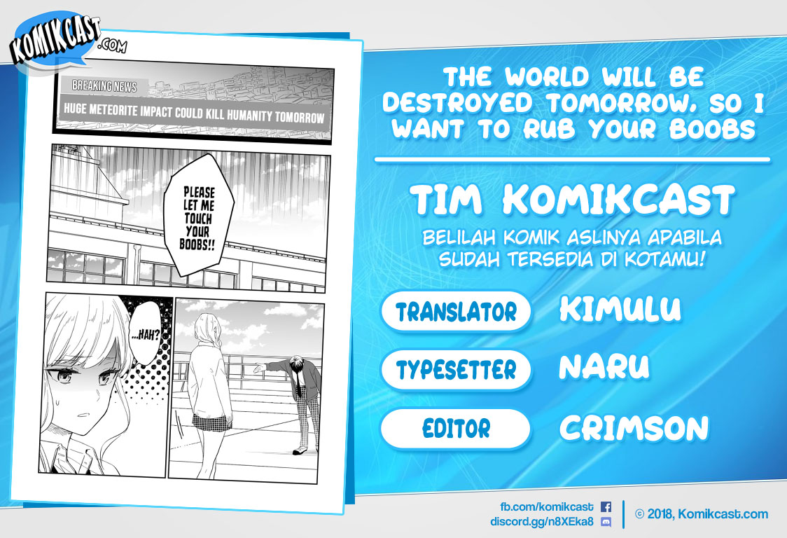 The World Will Be Destroyed Tomorrow, so I Want to Rub Your Boobs Chapter 03 Bahasa Indonesia
