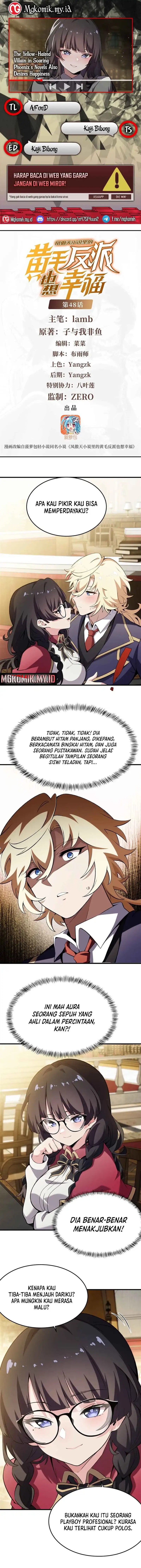The Yellow-haired Villain in Female Main Character’s Novel wants Happiness Chapter 48 Bahasa Indonesia