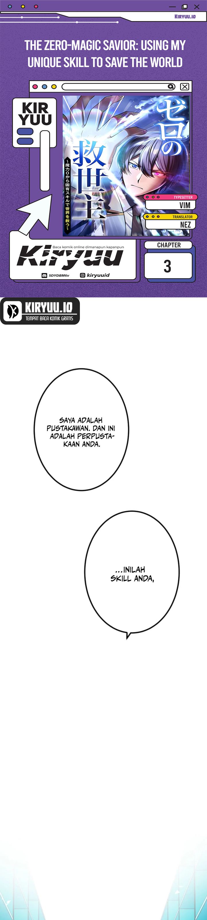 The Zero-Magic Savior: Using My Unique Skill to Save the World Chapter 03 Bahasa Indonesia