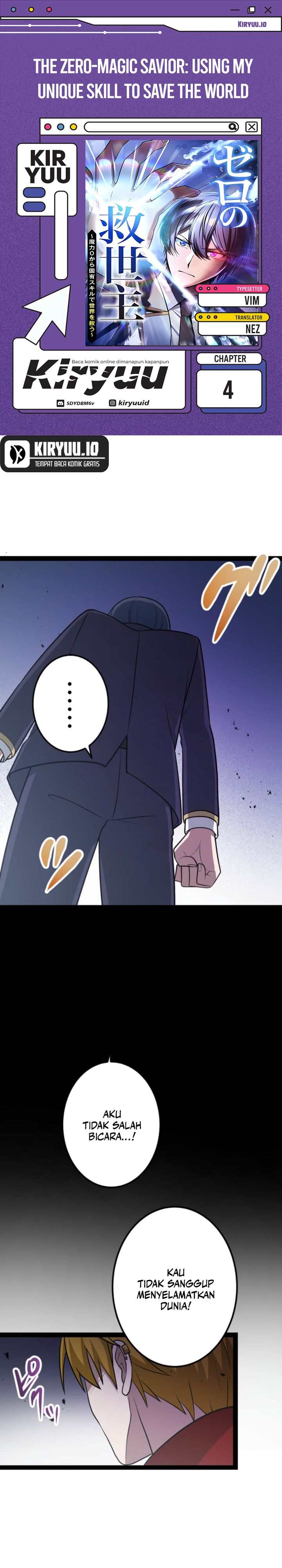 The Zero-Magic Savior: Using My Unique Skill to Save the World Chapter 04 Bahasa Indonesia