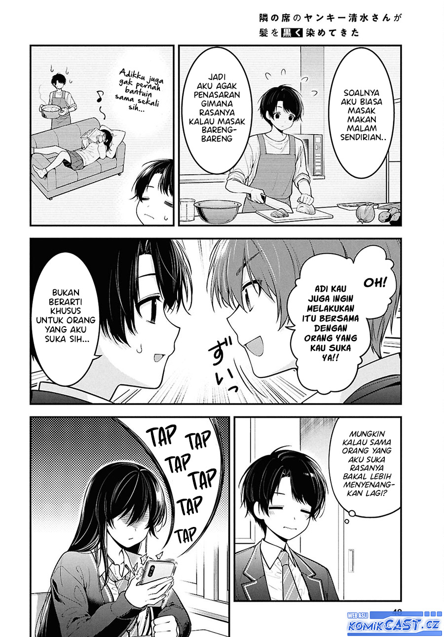 Tonari no Seki no Yankee Shimizu-san ga Kami o Kuroku Sometekita chapter 2