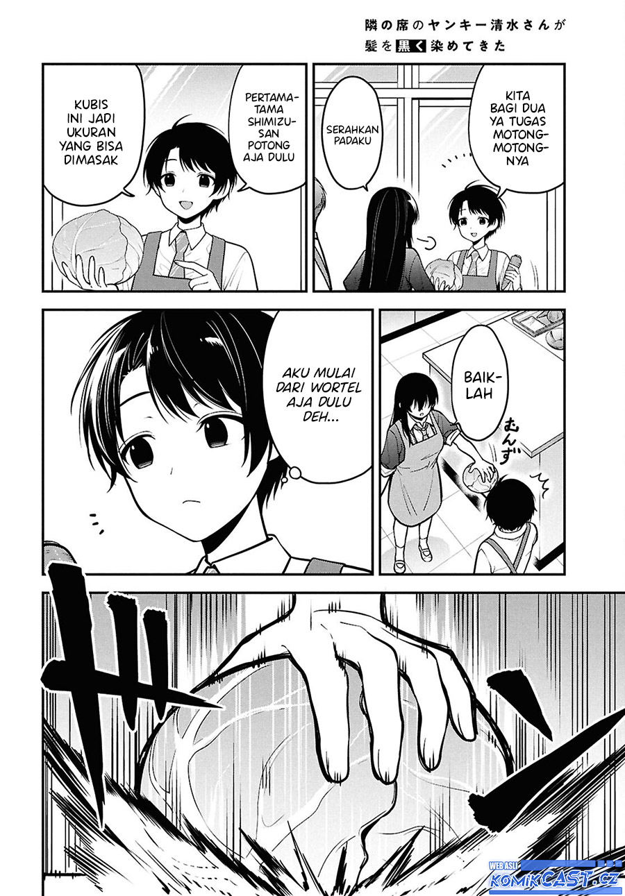 Tonari no Seki no Yankee Shimizu-san ga Kami o Kuroku Sometekita chapter 2