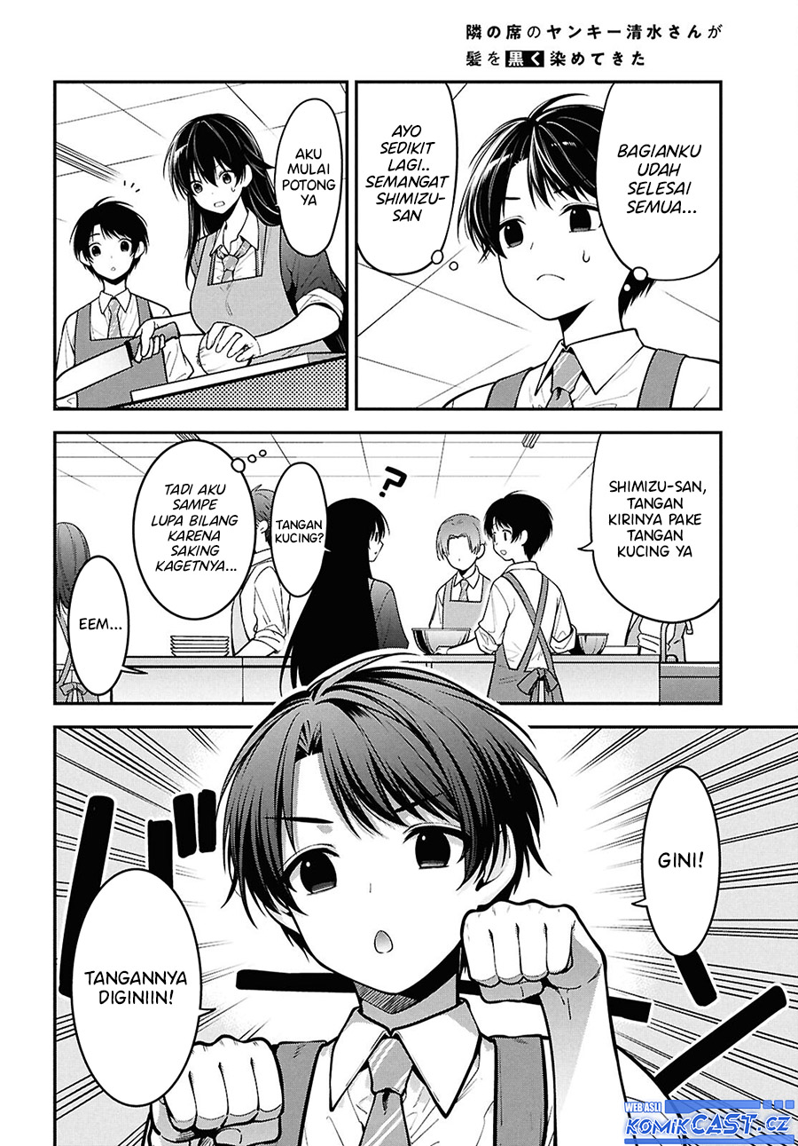 Tonari no Seki no Yankee Shimizu-san ga Kami o Kuroku Sometekita chapter 2