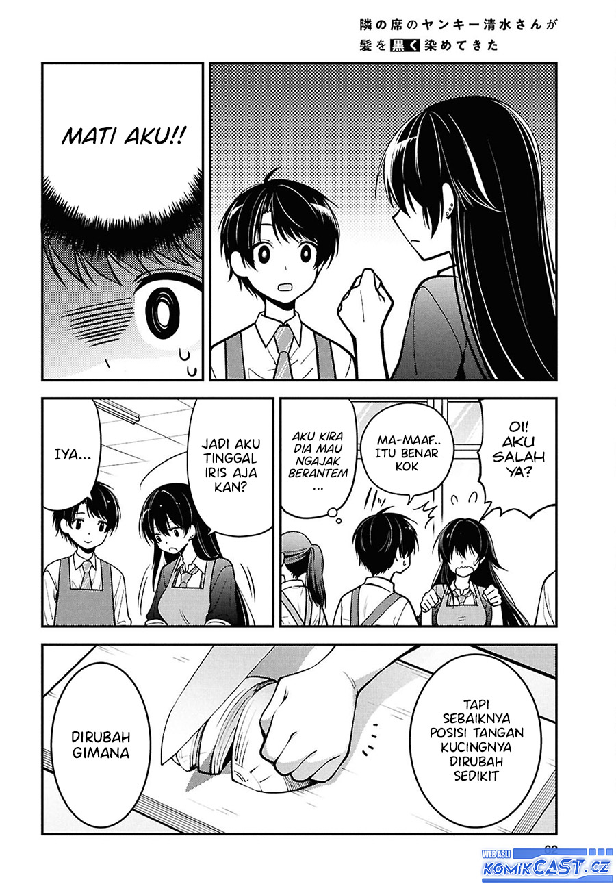 Tonari no Seki no Yankee Shimizu-san ga Kami o Kuroku Sometekita chapter 2
