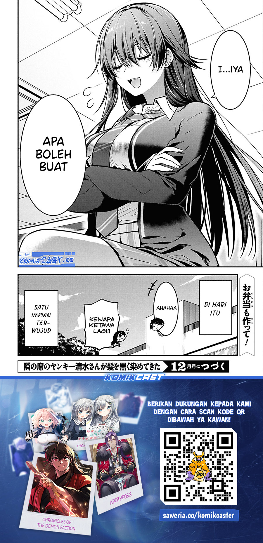 Tonari no Seki no Yankee Shimizu-san ga Kami o Kuroku Sometekita chapter 2