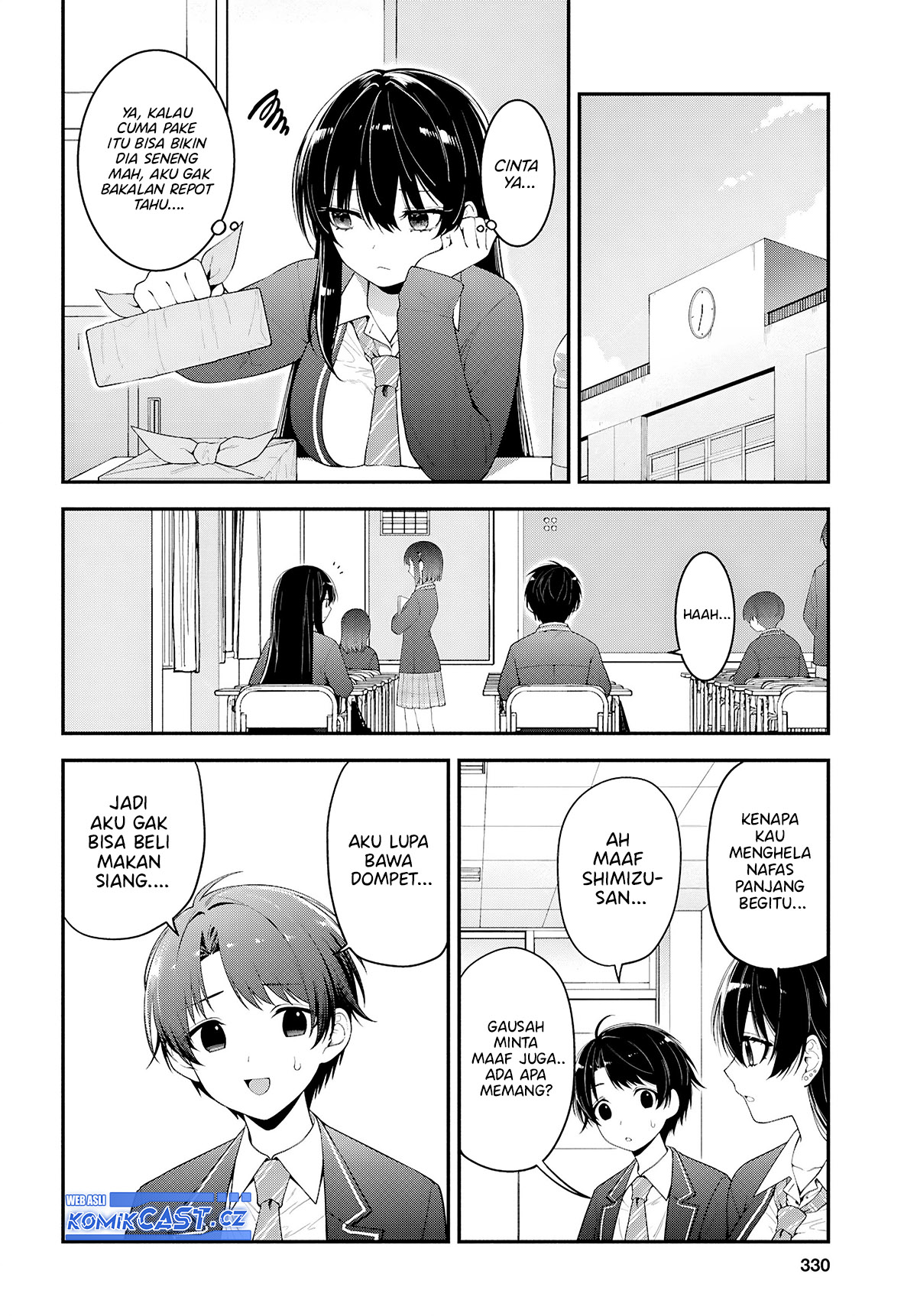 Tonari no Seki no Yankee Shimizu-san ga Kami o Kuroku Sometekita chapter 3
