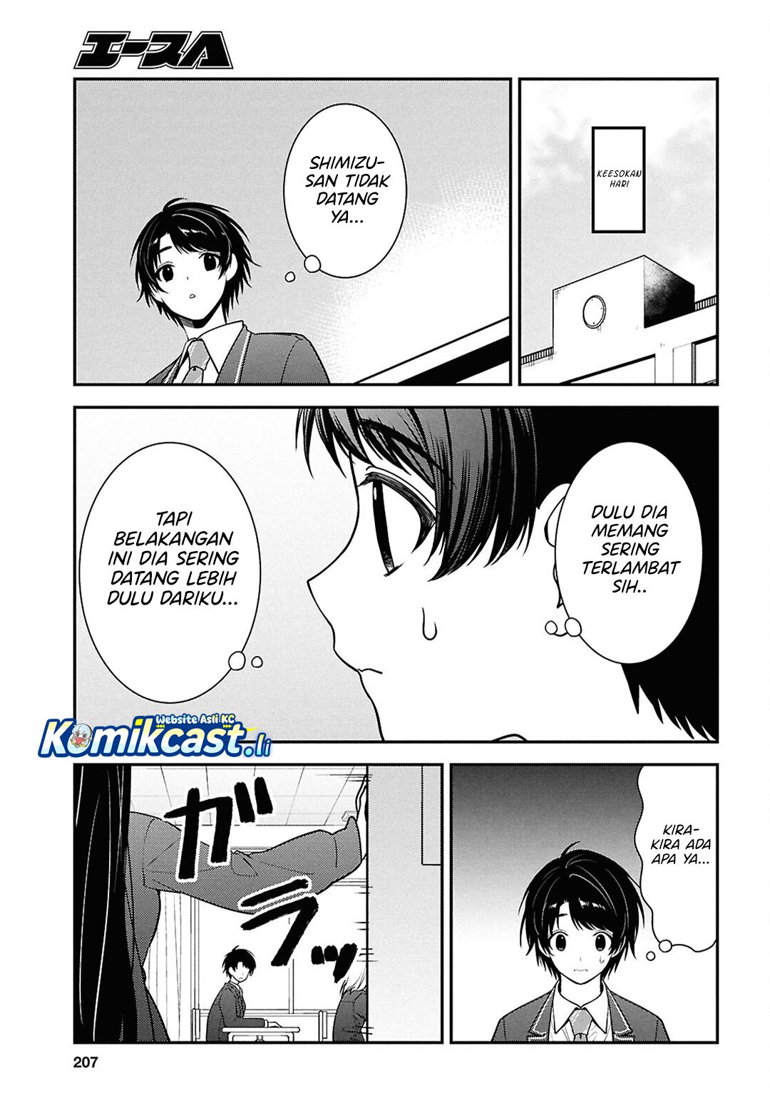 Tonari no Seki no Yankee Shimizu-san ga Kami o Kuroku Sometekita Chapter 11 Bahasa Indonesia
