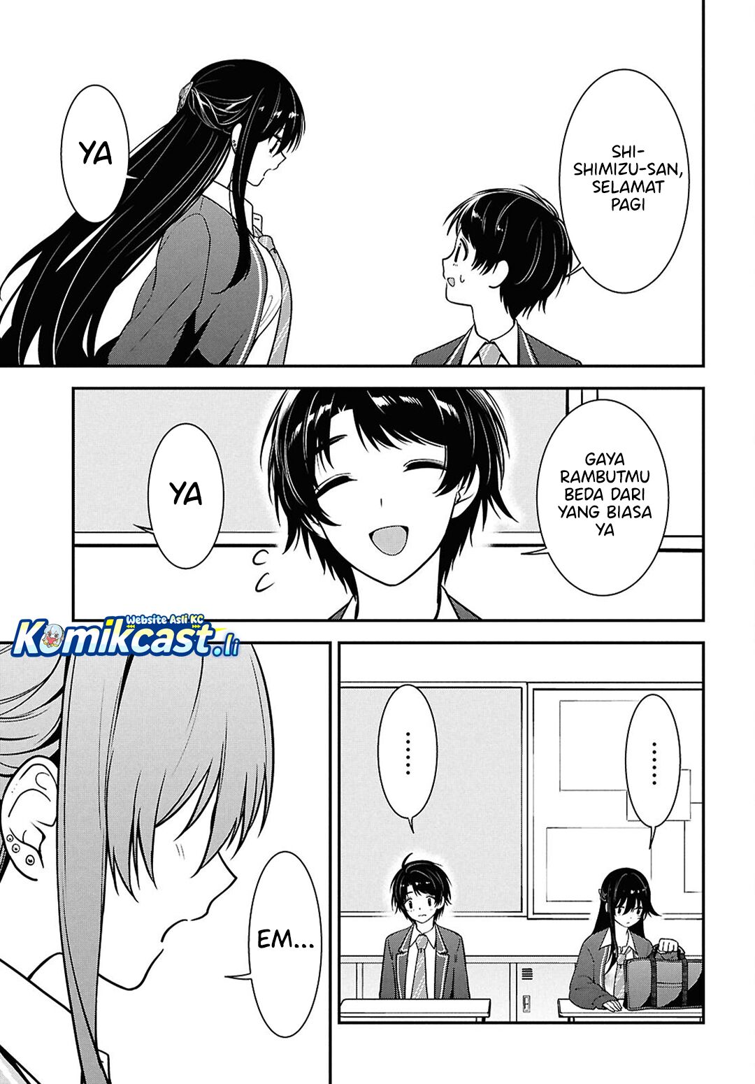 Tonari no Seki no Yankee Shimizu-san ga Kami o Kuroku Sometekita Chapter 11 Bahasa Indonesia