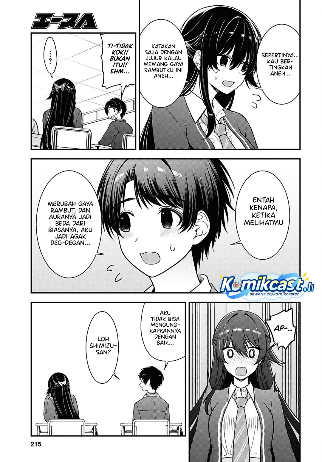 Tonari no Seki no Yankee Shimizu-san ga Kami o Kuroku Sometekita Chapter 11 Bahasa Indonesia