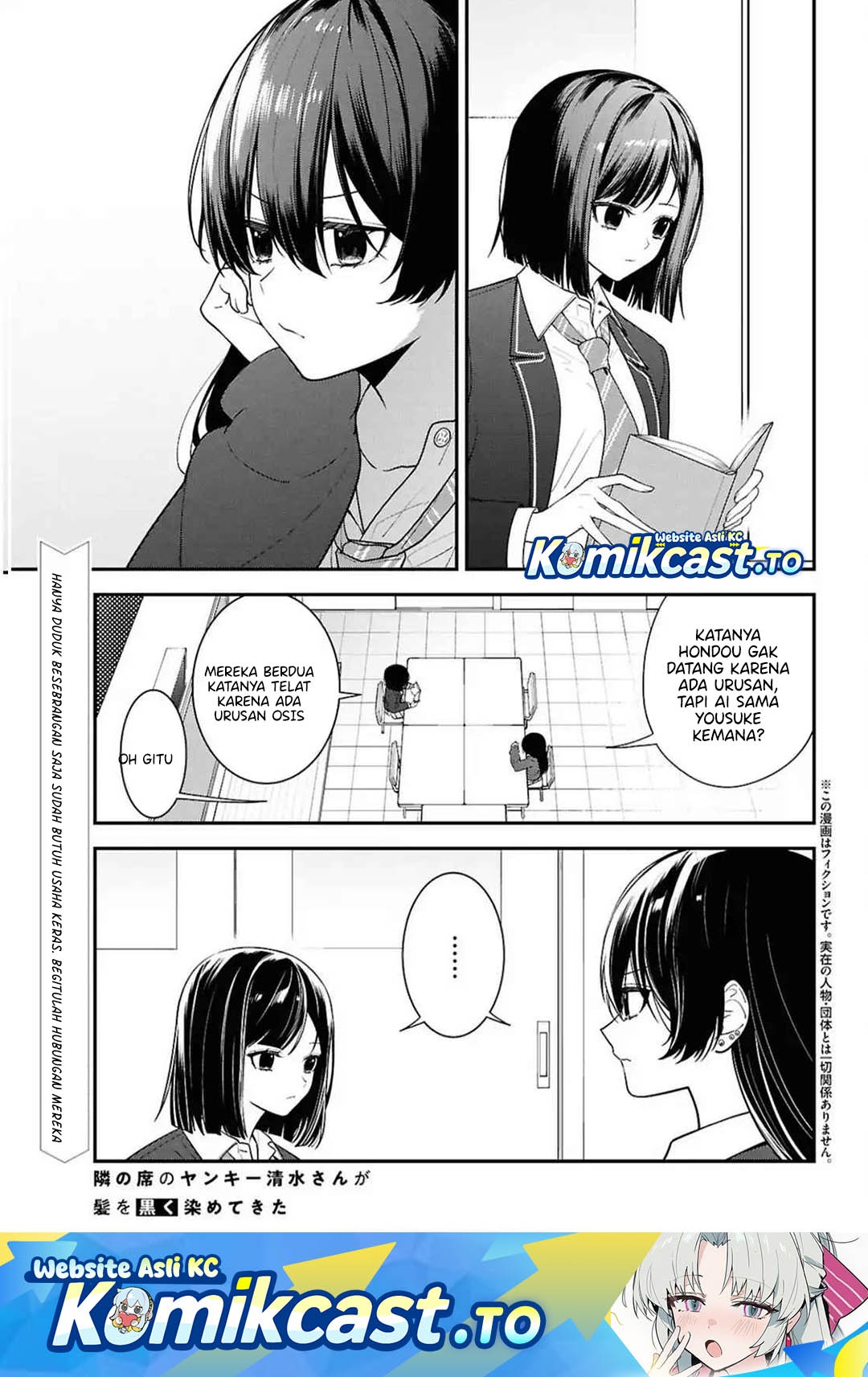 Tonari no Seki no Yankee Shimizu-san ga Kami o Kuroku Sometekita Chapter 13 Bahasa Indonesia