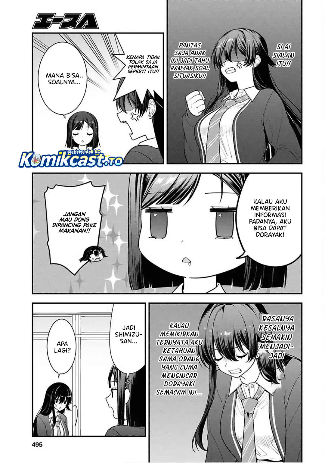Tonari no Seki no Yankee Shimizu-san ga Kami o Kuroku Sometekita Chapter 13 Bahasa Indonesia