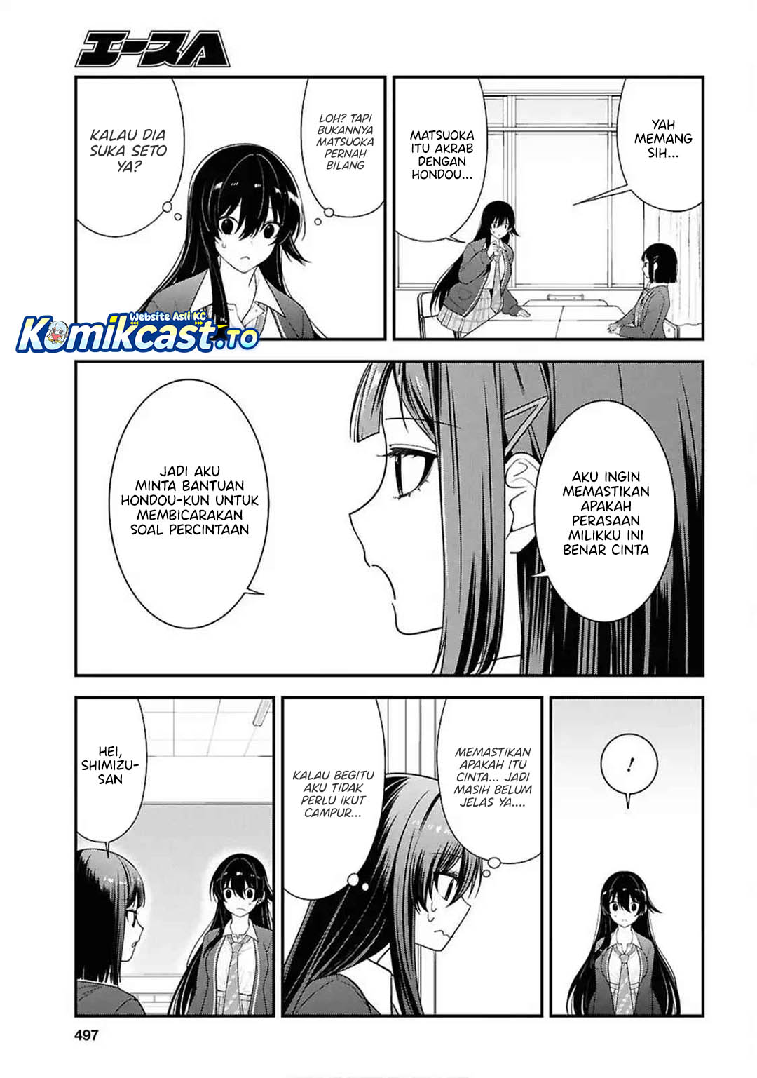 Tonari no Seki no Yankee Shimizu-san ga Kami o Kuroku Sometekita Chapter 13 Bahasa Indonesia