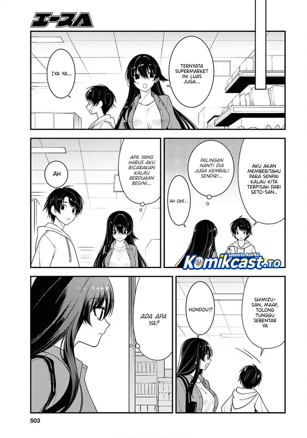 Tonari no Seki no Yankee Shimizu-san ga Kami o Kuroku Sometekita Chapter 13 Bahasa Indonesia