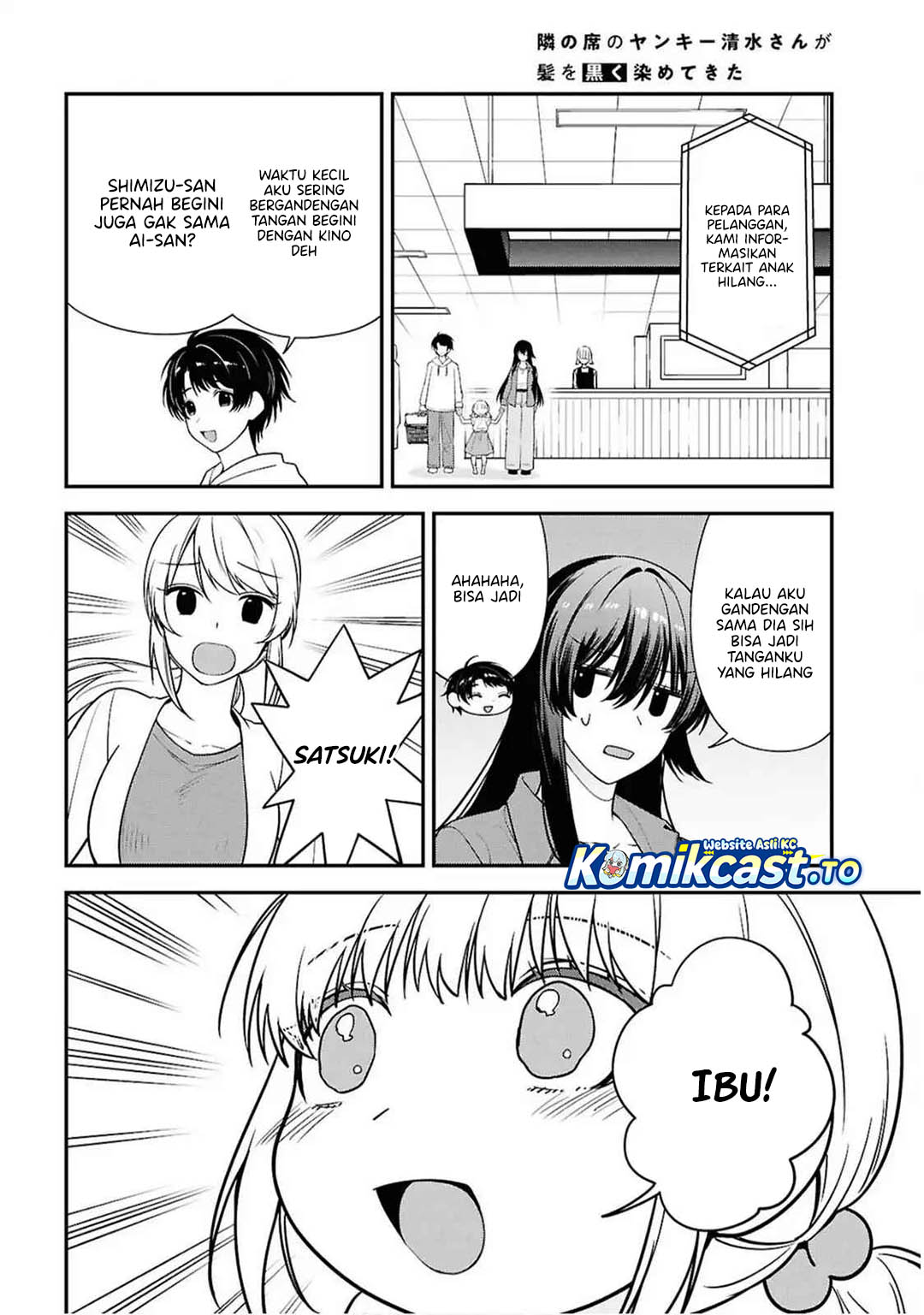 Tonari no Seki no Yankee Shimizu-san ga Kami o Kuroku Sometekita Chapter 13 Bahasa Indonesia