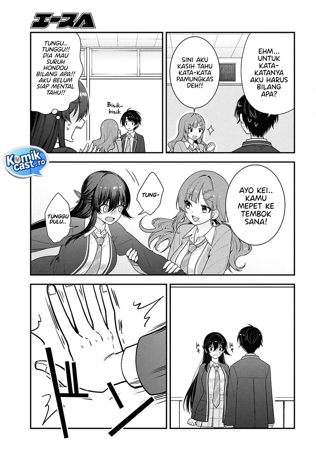 Tonari no Seki no Yankee Shimizu-san ga Kami o Kuroku Sometekita Chapter 14 Bahasa Indonesia