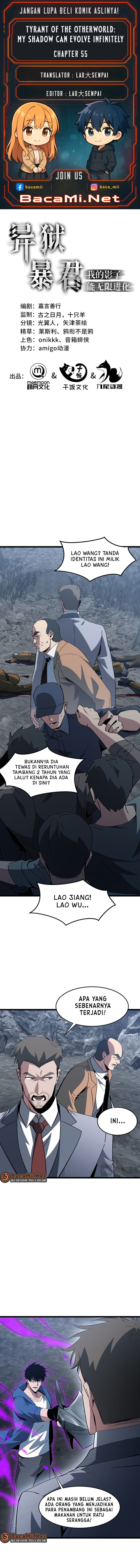 Tyrant of the Otherworld: My Shadow Can Evolve Infinitely Chapter 55 Bahasa Indonesia