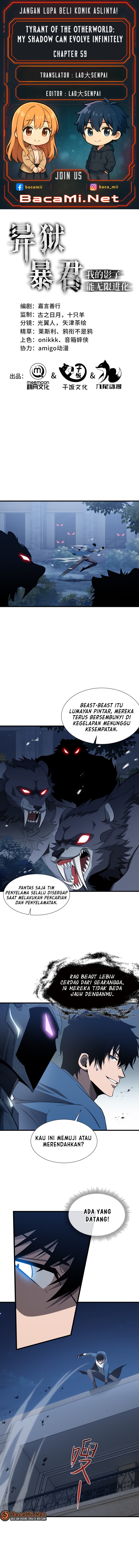 Tyrant of the Otherworld: My Shadow Can Evolve Infinitely Chapter 59 Bahasa Indonesia