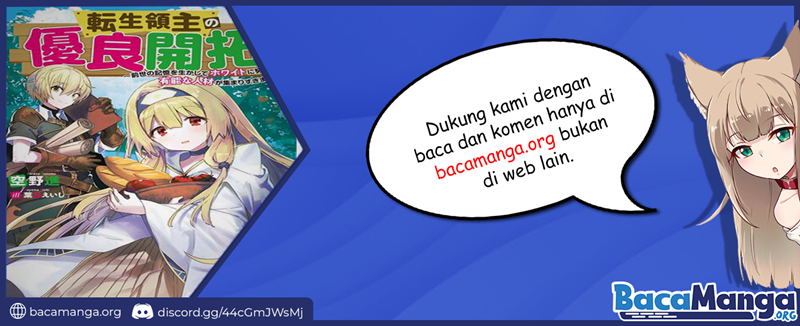 Tensei Ryoushu no Yuuryou Kaitaku: Zensei no Kioku o Ikashite White ni Tsutometara, Yuunou na Jinzai ga Atsumari Sugimashita Chapter 06.2 Bahasa Indonesia