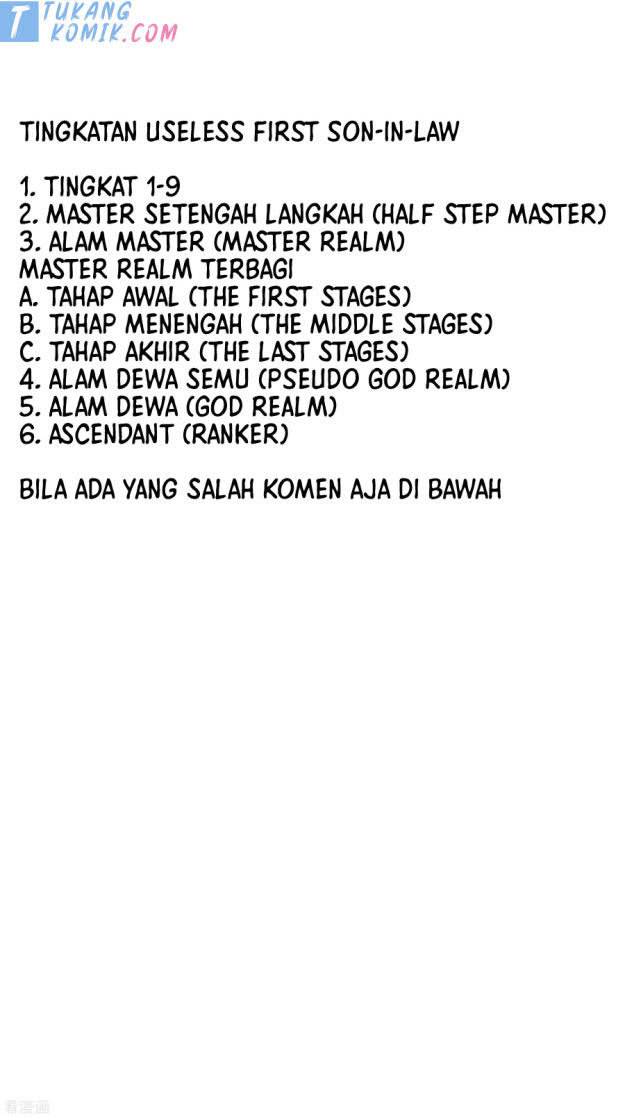 Useless First Son-In-Law Chapter 107 Bahasa Indonesia