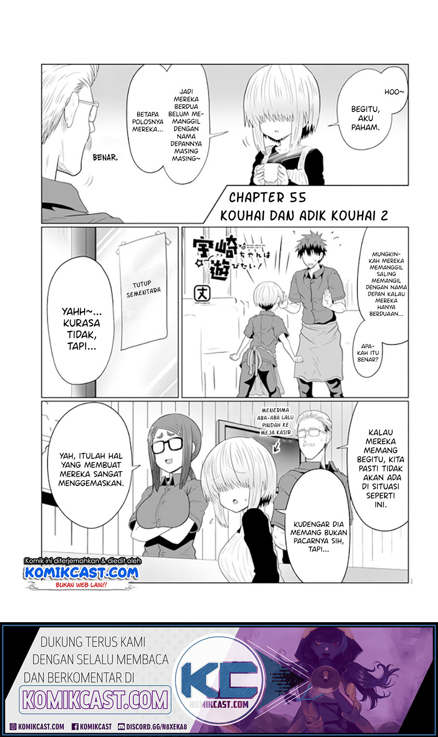 Uzaki-chan wa Asobitai! Chapter 55 Bahasa Indonesia