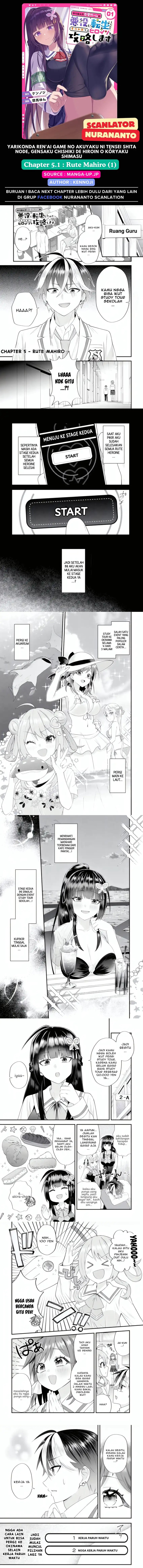 Yarikonda ren’ai game no akuyaku ni tensei shita node, gensaku chishiki de hiroin o kōryaku shimasu Chapter 05.1 Bahasa Indonesia