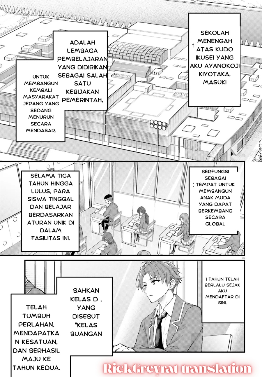 Youkoso Jitsuryoku Shijou Shugi no Kyoushitsu e 2-nensei-hen 2nd Stage chapter 1