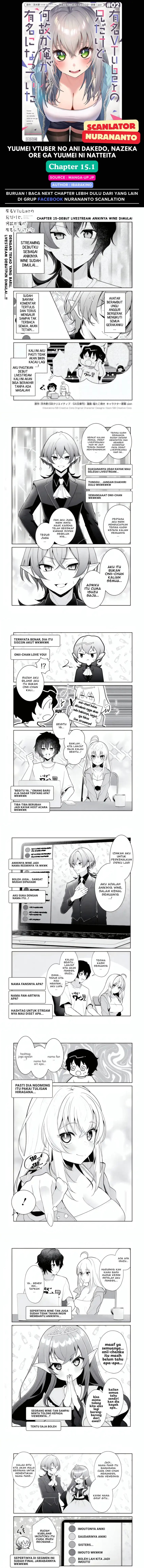 Yuumei VTuber no Ani Dakedo Nazeka Ore ga Yuumei ni Natteita Chapter 15.1 Bahasa Indonesia